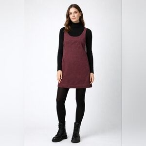Anthropologie Pilcro Corduroy Maroon Mini Dress Size XS